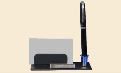 metal table top pen with card